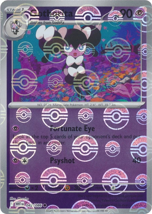 White Flare Gothorita #42/86 Pokeball Holo